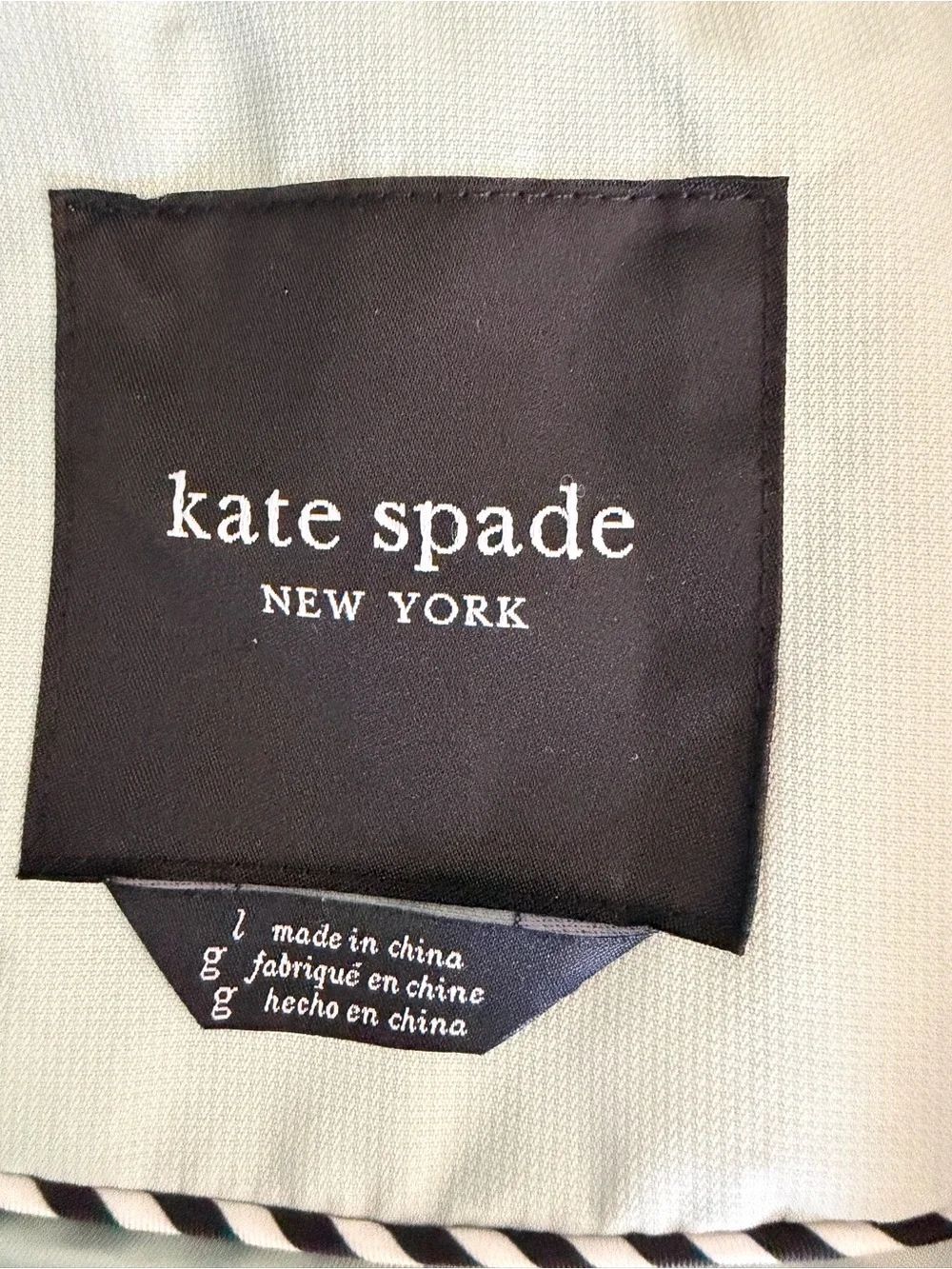 KATE SPADE NEW YORK Crop Hooded Rain Jacket - Frosted Aqua Size L